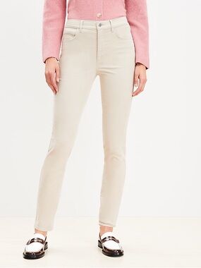 LOFT Skinny High-Rise Jeans in Cream
